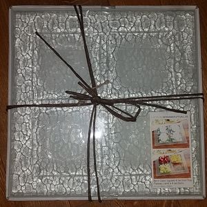 NWT Home Essentials Glass Square 4 Section Tray